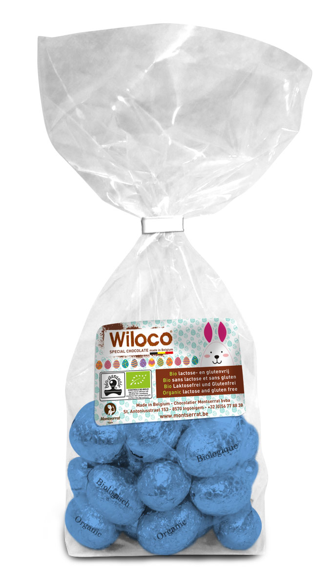 Wiloco Oeufs de Paques rempli lait Bio+ sans lactose 150g